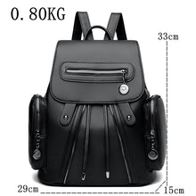 Carica l&#39;immagine nel visualizzatore di Gallery, High quality Leather Backpack Women Fashion Shoulder Bag Large Travel Backpack School Bags a47