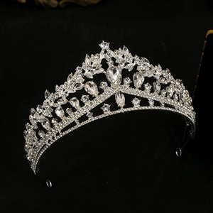 Trendy Silver Color Rhinestone Crystal Queen Crowns Wedding Tiaras Hair Accessories Jewelry e61