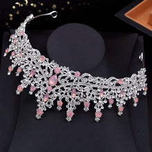 Charger l&#39;image dans la galerie, Pink Opal Crystal Wedding Crown Ladies Tiaras Bridal Diadem Princess Bride Headwear Party Prom Hair Jewelry Accessories