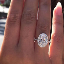 画像をギャラリービューアに読み込む, Oval Cubic Zirconia Rings for Women Luxury Wedding Engagement Eternity Accessories New Fashion Jewelry