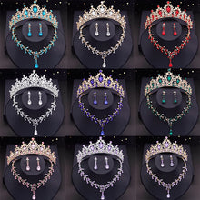Laden Sie das Bild in den Galerie-Viewer, Princess Crown and Jewelry Sets Small Tiaras Headdress Prom Birthday Girls Wedding Dress Costume Jewelry Bridal Set Accessories