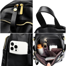 Charger l&#39;image dans la galerie, Luxury Large Backpack Women PU Leather Knapsack Travel Backpacks Shoulder School Bags a43