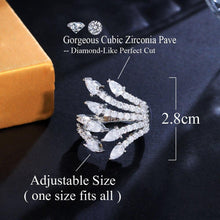 Load image into Gallery viewer, Green Cubic Zirconia Crystal Geometric Claw Adjustable Open Rings for Women cw53 - www.eufashionbags.com
