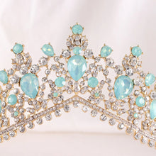 Laden Sie das Bild in den Galerie-Viewer, Luxury Opal Crystal Bridal Tiaras Crown Baroque Jelly Rhinestone Pageant Diadem Headbands