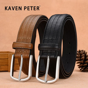 Fashion Pu Leather Belts For Men Pin Buckle Fancy Vintage Male Waist Belt for Jeans