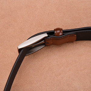 Classic Men Belt For Jeans High Quality Leather Belt Brown Genuine Leather Strap Pin Buckle