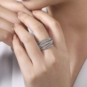 Trendy Women Luxury Wedding Zirconia Cross Finger Ring Fashion Jewelry hr25 - www.eufashionbags.com