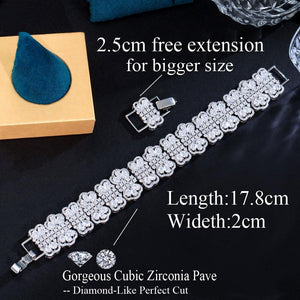 Luxury Flower Cluster Round White CZ Bracelets for Women cw47 - www.eufashionbags.com