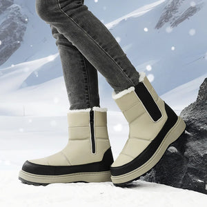 Waterproof Women Snow Boots Plush Warm Platform Shoes Zipper Ankle Boots x57