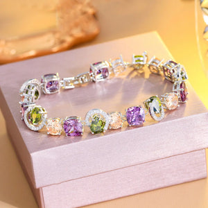Cubic Zirconia Sparkling Olive Bracelets Charm Engagement Party Jewelry for Women b78