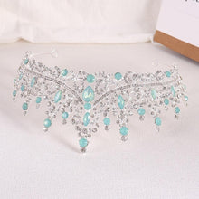 Load image into Gallery viewer, Princess Queen Opal Crystal Tiaras Crowns Wedding Hair Accessories bc107 - www.eufashionbags.com
