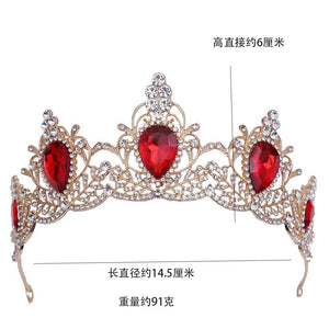 Pink Crystal Tiaras Royal Queen Bridal Crown Wedding Dress Hair Jewelry bc11 - www.eufashionbags.com