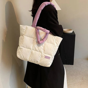 Oxford Padded Shoulder Bag for Women Fashion Designer Soft Tote Bag z61