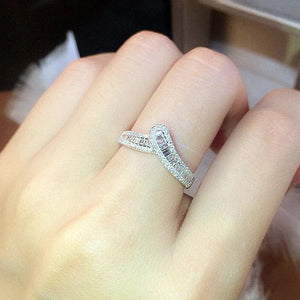 Luxury Geometric Women Rings Cubic Zirconia Modern Rings for Wedding