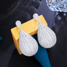 Load image into Gallery viewer, Shiny Cubic Zirconia Pave Long Dangling Water Drop Earrings for Women cw38 - www.eufashionbags.com