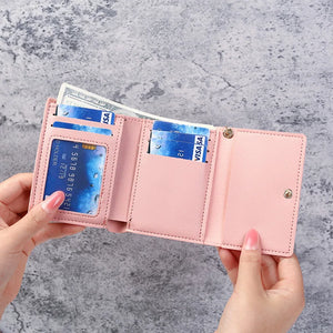 Cute Cat Short Wallet Leather Women Small Coin Purse Money Bag Card Holder w79