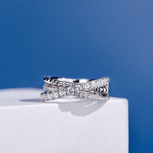 Fashion Women Zirconia Cross Rings Trendy Silver Color Finger Jewelry hr07 - www.eufashionbags.com