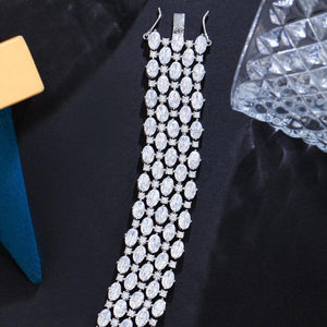 Multiple White Oval Round Cubic Zirconia Luxury Wedding Bracelets for Women cw39 - www.eufashionbags.com