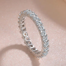 Cargar imagen en el visor de la galería, 925 Sterling Silver Stackable Finger Ring for Women 3mm Sparkling Clear Cubic Zirconia Ring x53