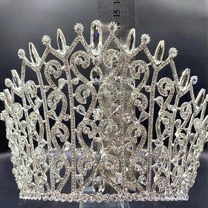 Luxury Rhinesotne Crystal Queen Tiara Crowns Women Wedding Headpiece y59