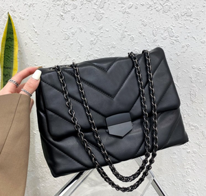 Embroidery Women Chain Flap Handbag PU Leather Crossbody Bags Striped Shoulder bag