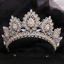 Load image into Gallery viewer, 12 Colors New Baroque Princess Opal Crystal Tiara Crown Wedding Party Hair Accessories Jewelry g03 - www.eufashionbags.com