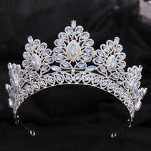 Laden Sie das Bild in den Galerie-Viewer, 12 Colors New Baroque Princess Opal Crystal Tiara Crown Wedding Party Hair Accessories Jewelry g03 - www.eufashionbags.com