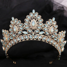 Load image into Gallery viewer, 12 Colors New Baroque Princess Opal Crystal Tiara Crown Wedding Party Hair Accessories Jewelry g03 - www.eufashionbags.com