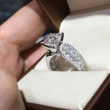 画像をギャラリービューアに読み込む, 2023 Luxury Silver Color Princess Engagement Wedding Ring for Women mr17 - www.eufashionbags.com