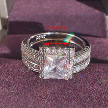 Charger l&#39;image dans la galerie, 2023 Luxury Silver Color Princess Wedding Ring for Women mr10 - www.eufashionbags.com