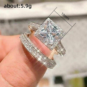 2023 Luxury Silver Color Princess Wedding Ring for Women mr10 - www.eufashionbags.com