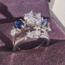 Carica l&#39;immagine nel visualizzatore di Gallery, 2023 New Fashion Blue Round Zircon Rings for Women mr25 - www.eufashionbags.com