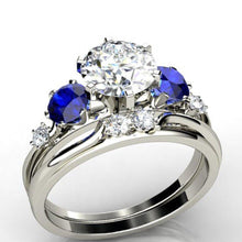 Charger l&#39;image dans la galerie, 2023 New Fashion Blue Round Zircon Rings for Women mr25 - www.eufashionbags.com