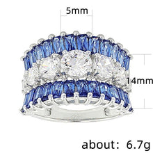 画像をギャラリービューアに読み込む, 2023 New Fashion Blue Zircon Fashion Ring for Women Party Gift Jewelry mr21 - www.eufashionbags.com