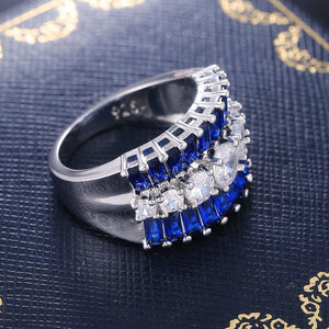 2023 New Fashion Blue Zircon Fashion Ring for Women Party Gift Jewelry mr21 - www.eufashionbags.com