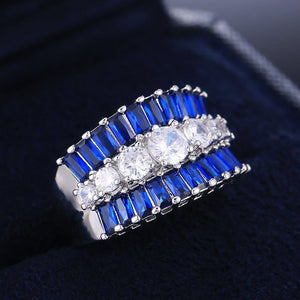 2023 New Fashion Blue Zircon Fashion Ring for Women Party Gift Jewelry mr21 - www.eufashionbags.com