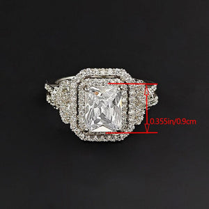 2023 New Silver Color Carved Rectangle Ring for Women mr18 - www.eufashionbags.com