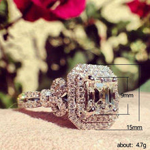 Load image into Gallery viewer, 2023 New Silver Color Carved Rectangle Ring for Women mr18 - www.eufashionbags.com
