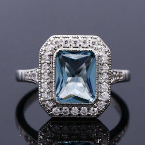 2023 New Trendy Blue Rectangle Ring for Women mr19 - www.eufashionbags.com