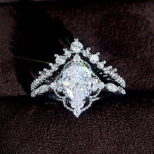 画像をギャラリービューアに読み込む, 2023 New Wedding Set Rings for Women Luxury Cubic Zirconia Jewelry hr201 - www.eufashionbags.com