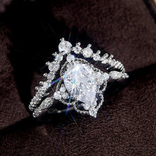 Laden Sie das Bild in den Galerie-Viewer, 2023 New Wedding Set Rings for Women Luxury Cubic Zirconia Jewelry hr201 - www.eufashionbags.com