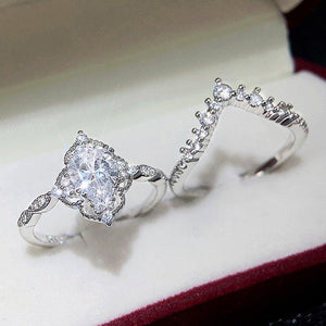 2023 New Wedding Set Rings for Women Luxury Cubic Zirconia Jewelry hr201 - www.eufashionbags.com