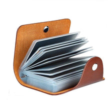 Load image into Gallery viewer, 24 Slots Bits Card Holder Bag Pocket Case Women Men Credit ID Card Organizer Leather Wallet - www.eufashionbags.com
