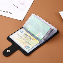 Cargar imagen en el visor de la galería, 24 Slots Bits Card Holder Bag Pocket Case Women Men Credit ID Card Organizer Leather Wallet - www.eufashionbags.com