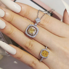 Charger l&#39;image dans la galerie, 2pcs Silver Color CZ Dubai Jewelry Set for Women Wedding Rings and Earrings mj19 - www.eufashionbags.com