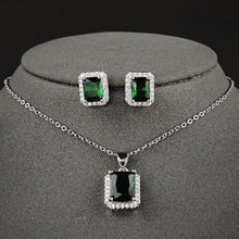 画像をギャラリービューアに読み込む, 2pcs Trendy Round Crystal Silver Color Bridal Jewelry Set For Women Jewelry Gift mj26 - www.eufashionbags.com