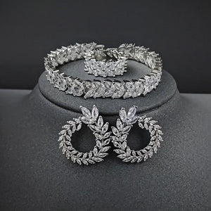 3pcs Luxury Marquise Leaf Wedding Jewelry sets For Women Gift Jewelry mj18 - www.eufashionbags.com