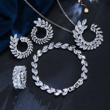 Charger l&#39;image dans la galerie, 4pcs luxury marquise dubai bridal jewelry Set for women mj30 - www.eufashionbags.com