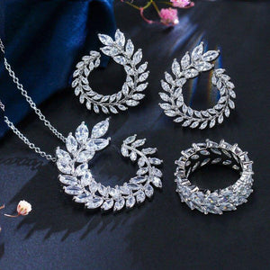 4pcs luxury marquise dubai bridal jewelry Set for women mj30 - www.eufashionbags.com