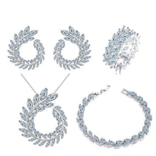 Laden Sie das Bild in den Galerie-Viewer, 4pcs luxury marquise dubai bridal jewelry Set for women mj30 - www.eufashionbags.com